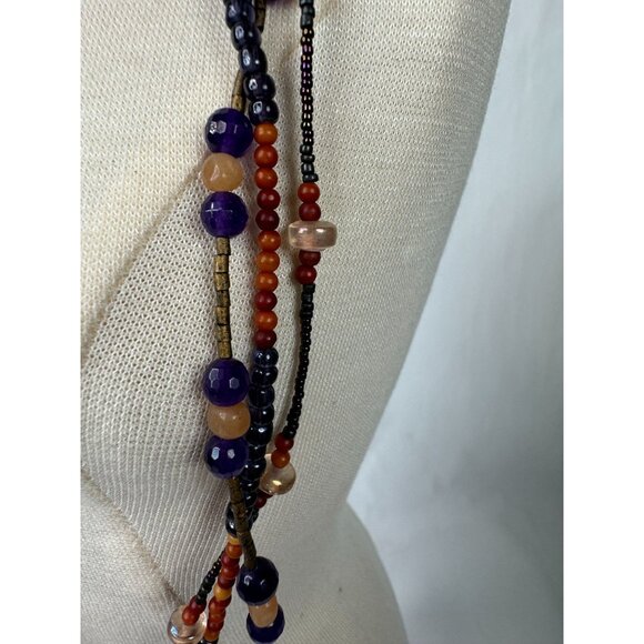 Variscite Stone Beaded Necklace With Multicolor Beads & Large Pendant - Picture 8 of 16